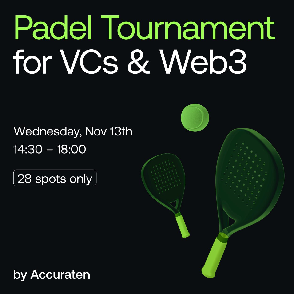 Padel Tournament for VCs and Web3 by Accuraten